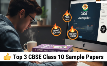 Student studying CBSE sample papers online.