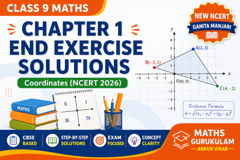 Class 9 Maths Chapter 1 End Exercise Solutions coordinate geometry NCERT 2026