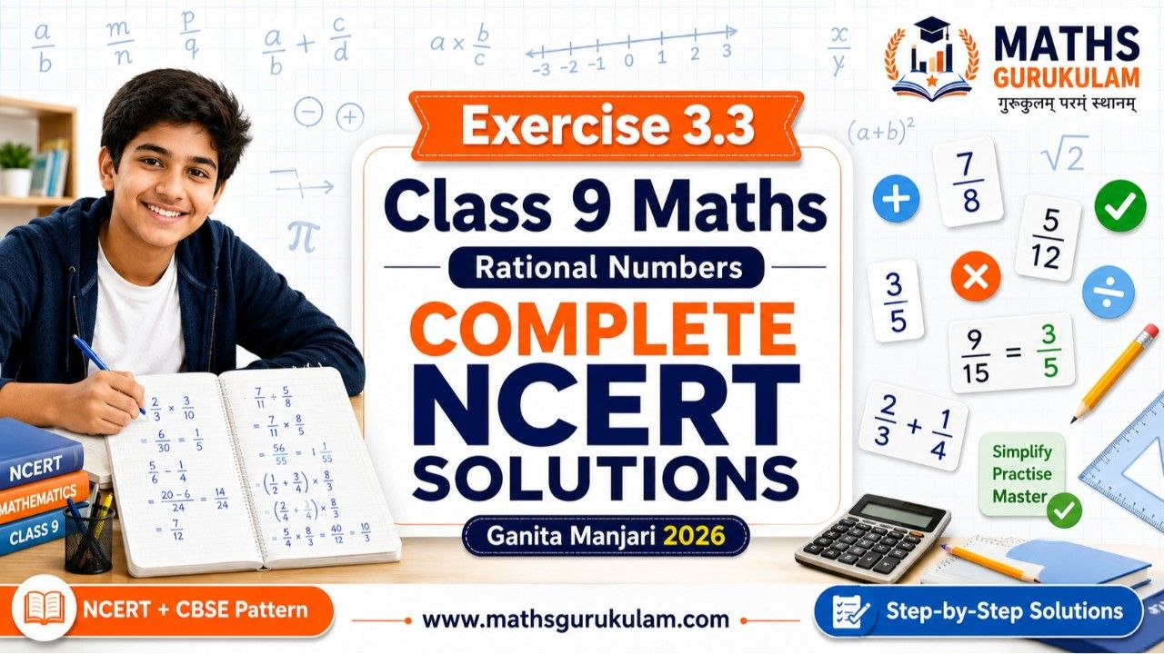 Class 9 Maths Chapter 3 Exercise 3.3 Solutions Ganita Manjari 2026 Rational Numbers