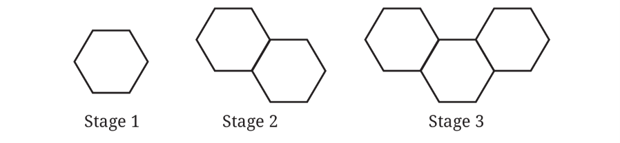Growing pattern of hexagons made using matchsticks