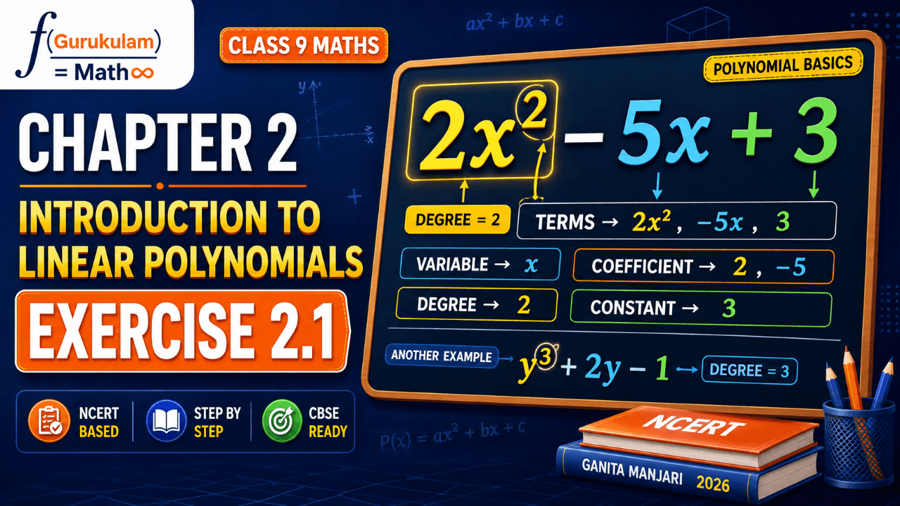 Class 9 Maths Chapter 2 Exercise 2.1 Solutions – Introduction to Linear Polynomials NCERT Ganita Manjari 2026