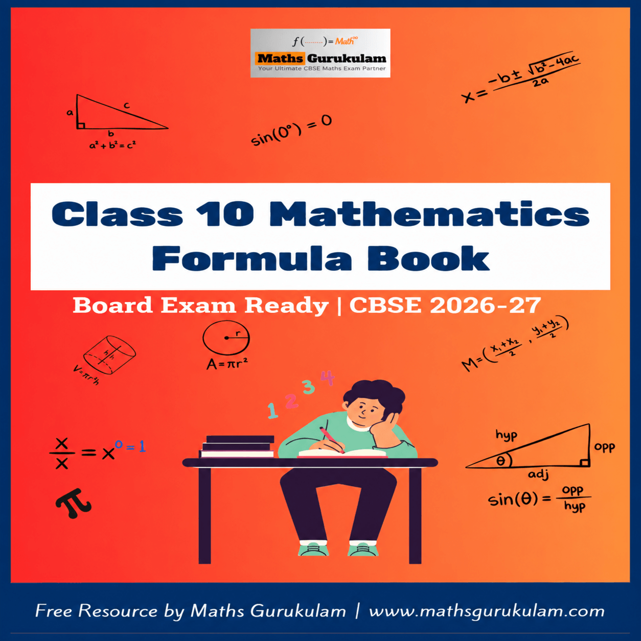 Class 10 Mathematics Formula Book CBSE 2026-27
