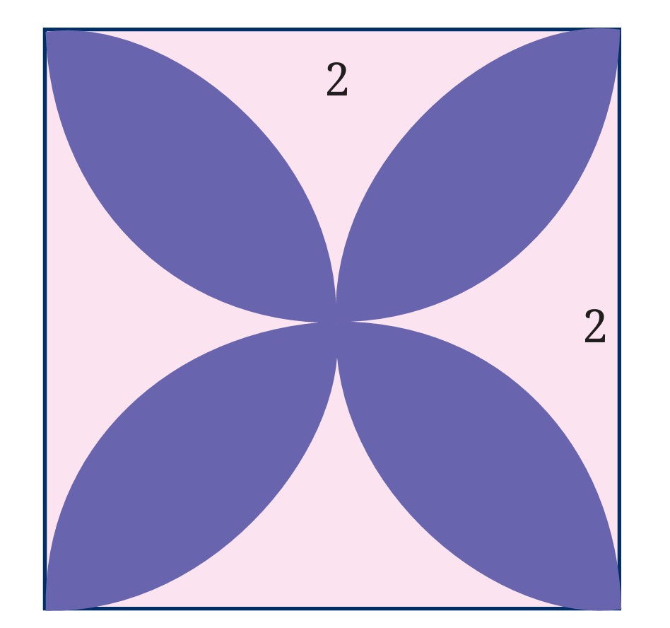 Class 9 Maths Chapter 6 Question 22  The semicircles meet at the centre and    form a four-petalled flower