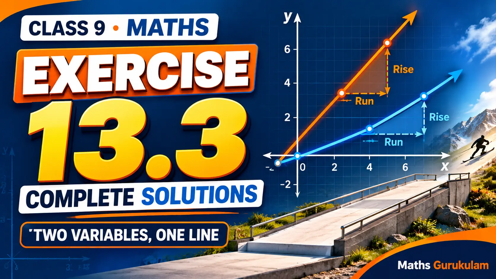 Class 9 Maths Chapter 13 Exercise 13.3 Solutions on slope and rise over run