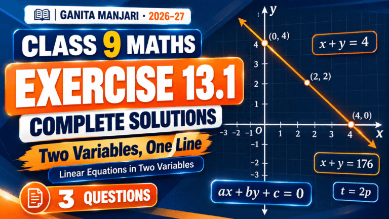 Class 9 Maths Chapter 13 Exercise 13.1 Solutions – Two Variables, One Line