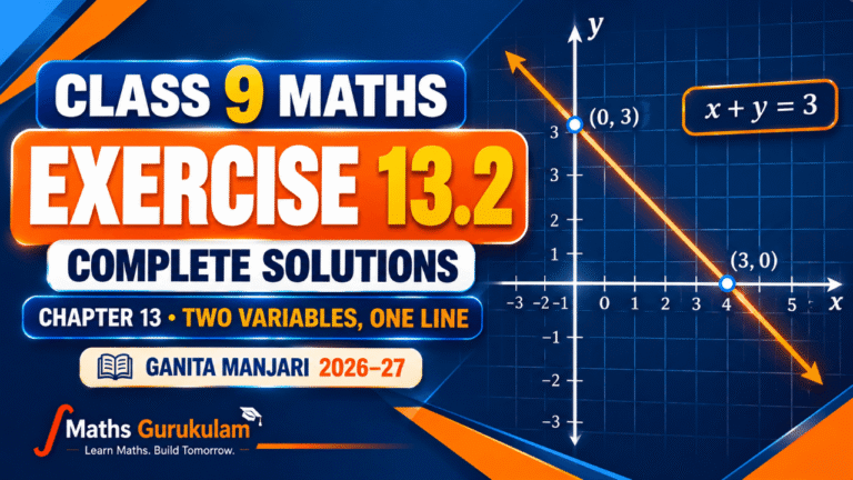 Class 9 Maths Chapter 13 Exercise 13.2 Solutions based on Ganita Manjari 2026–27, Two Variables, One Line